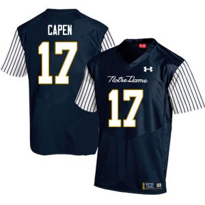 Notre Dame Fighting Irish Men's Cole Capen #17 Navy Under Armour Alternate Authentic Stitched College NCAA Football Jersey DNL7799HG